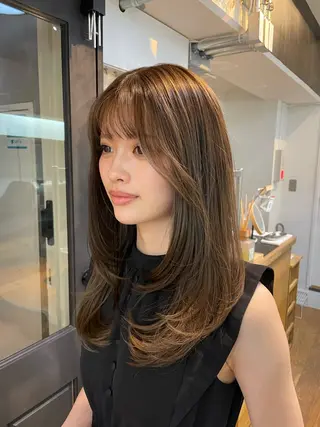 ロング yu-kaハッシュ カット/韓国レイヤーのヘアスタイル