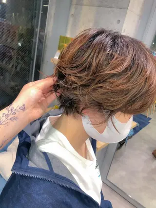 ショート パーマ ヘアアレンジ rii-🩰 トレンド韓国ヘアのヘアスタイル