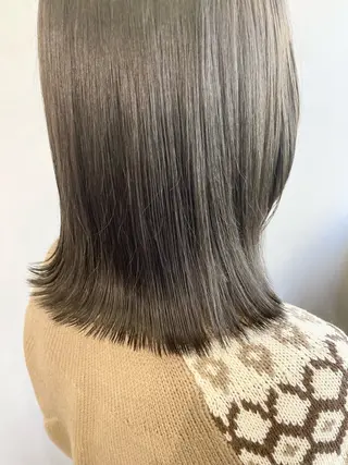 ミディアム カラー 🫧透明感カラー/ ボブ/小笠原汐海🪽のヘアスタイル
