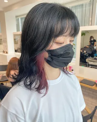 ミディアム カラー JIL BLAN 京都所属・RU RIのヘアスタイル