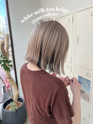 ミディアム カラー Kana 🍋 ハイトーン【高円寺】のヘアスタイル