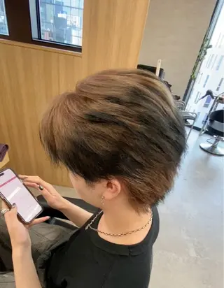 ショート カラー パーマ 福井祥太／海外風 /プードルパーマのヘアスタイル