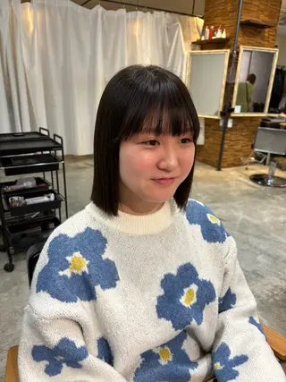 ミディアム 顔周りカット ピンク カラー♡りりのヘアスタイル