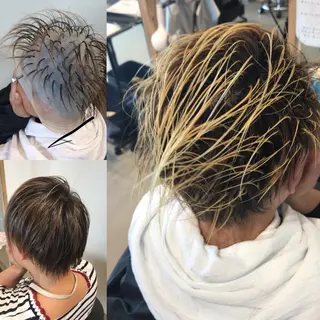 ショート カラー メンズ 大久保 隆蔵のヘアスタイル