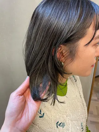 ミディアム カラー パーマ ヘアアレンジ メンズ キッズ ネイル マツエク・マツパ アイブロウ tatsumi/ボブ ウルフ/レイヤーのヘアスタイル