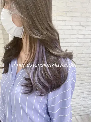 セミロング 横浜🍒ルーツカラー エクステ／RIEのヘアスタイル