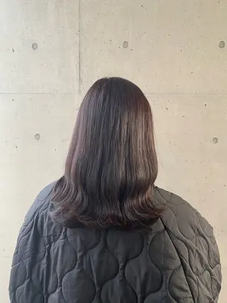 ミディアム カラー waku所属・豊橋/菜月/ブリーチ /艶カラーハイトーンのヘアスタイル