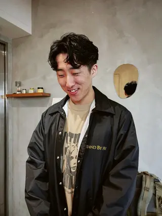 ショート パーマ メンズ メンズ特化ショート/ センターパート/福田のヘアスタイル