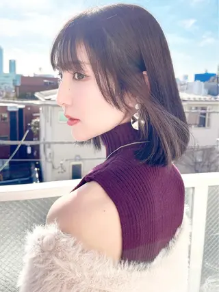 ミディアム 前髪&顔周りカット/ 韓国レイヤー/シバタのヘアスタイル