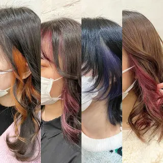 セミロング カラー ヘアアレンジ 【ピンク/韓国ヘア/ ヘアセット】亜海のヘアスタイル