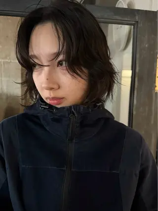 ショート パーマ 森貴裕/ベージュ/ パーマ/オリーブのヘアスタイル