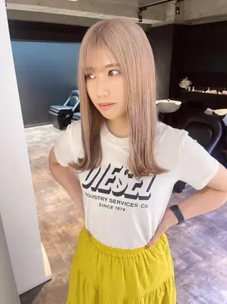 セミロング カラー 心斎橋/ブリーチ minamiのヘアスタイル