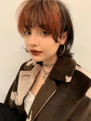 ミディアム カラー ヘアアレンジ 小顔レイヤー×コンパ クトボブ/林隆平のヘアスタイル