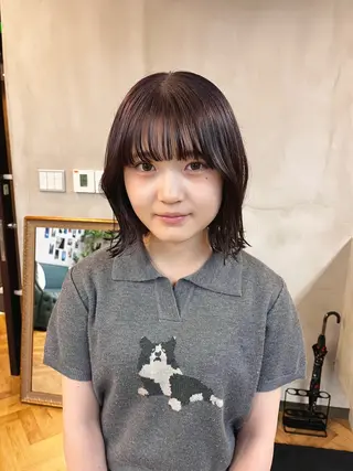ミディアム カラー ヘアアレンジ esu西梅田所属・ena/ブリーチなし 透明感・レイヤー🎀のヘアスタイル