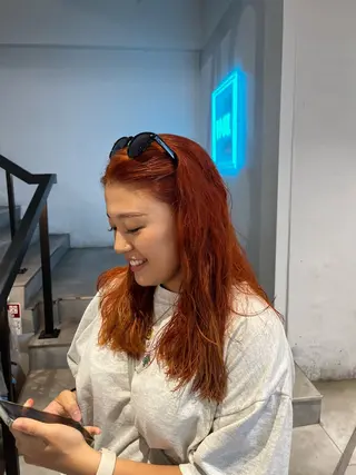 ロング カラー メンズパーマ/ メッシュ📍ﾕﾘのヘアスタイル