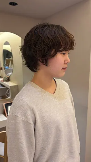 ショート パーマ 《無料カットモデル / perm》ナミのヘアスタイル