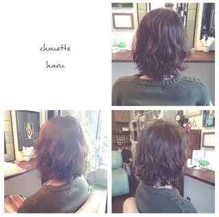 ミディアム カラー パーマ サダハルカ ｜chouetteのヘアスタイル