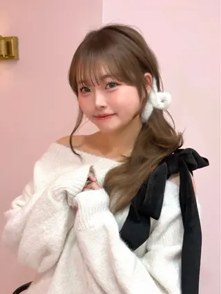 セミロング カラー 渋谷/韓国ヘア/ 顔まわり♡Ayakaのヘアスタイル