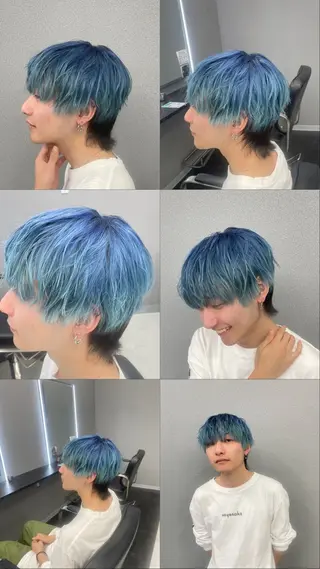 カラー ヘアアレンジ メンズ メンズウルフ🐺♡ ブリーチ♡ヘアメ🎀のヘアスタイル