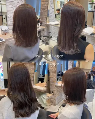 セミロング カラー mao♡ベージュ/ 顔周りカットのヘアスタイル