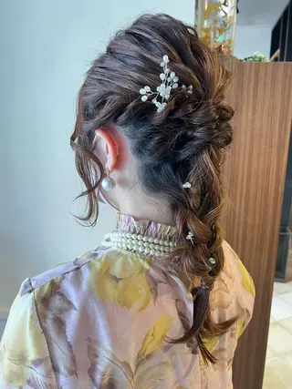 セミロング ヘアアレンジ ながやま まいのヘアスタイル