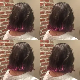 ショート カラー ホワイト&レイヤーカ ットエクステ長畠俊輔のヘアスタイル