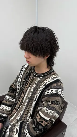 パーマ メンズ ニュアンス/フェザー /ウルフ/伶馬のヘアスタイル