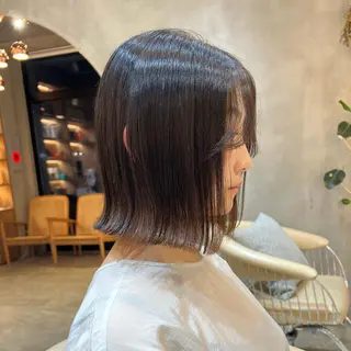 ショート カラー ボブ/巻ける縮毛矯正 /韓国レイヤーはなのヘアスタイル