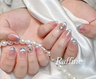 ネイル RAFFINE 月🦋🩵のネイルデザイン
