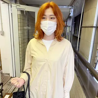 セミロング カラー パーマ美容師 hanaのヘアスタイル