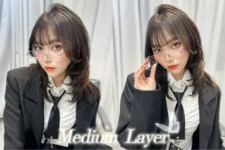 セミロング カラー 渋谷韓国ヘア🇰🇷 SAYAKA🩶ᩚのヘアスタイル