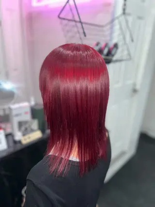 ミディアム 🪼モモカ/デザイン ハイトーン🪼⟡.·のヘアスタイル