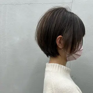 ショート カラー 🌱小顔魅せカット 透明感カラー/泉綺のヘアスタイル