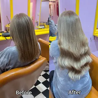 ロング シール＋ちび編み込み エクステ梅田🐨のヘアスタイル