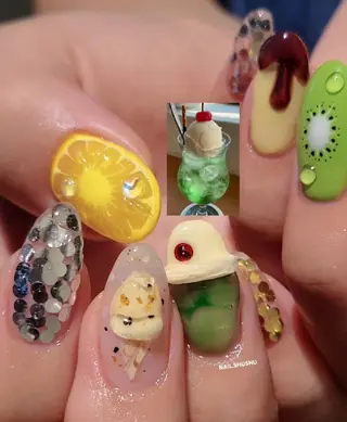 ネイル 3dパーツ/流行り 👧shushu❤️のネイルデザイン