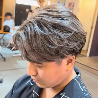 ミディアム カラー メンズ メンズパーマ/ メッシュ😎タクミのヘアスタイル