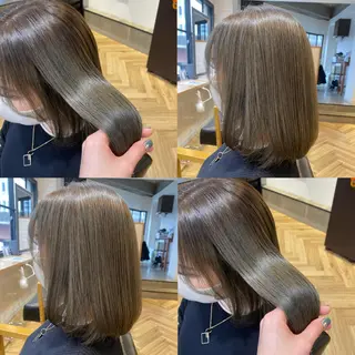 セミロング カラー 艶カラー/韓国顔周り 🎀mamiのヘアスタイル