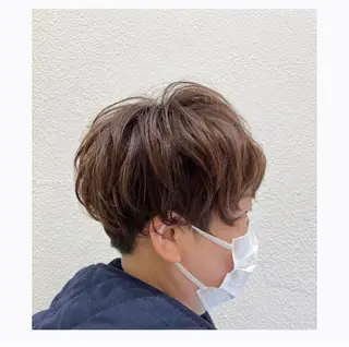 ショート カラー パーマ 下平 秀美のヘアスタイル