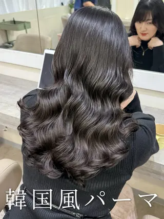 セミロング パーマ 韓国風パーマ/ヘア セット/店長みづきのヘアスタイル