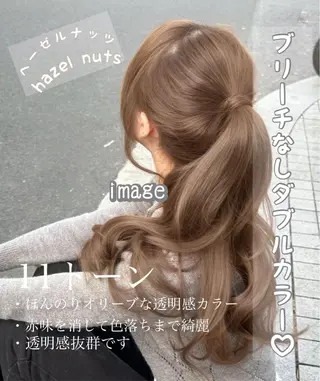 ロング カラー 透明感カラー✨🩵 韓国ヘアkanatoのヘアスタイル