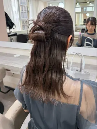 セミロング ヘアアレンジ 韓国風パーマ/ヘア セット/店長みづきのヘアスタイル