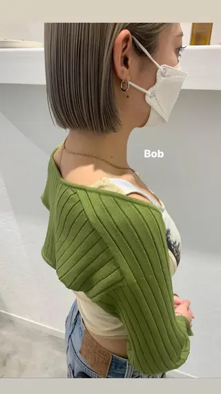 ミディアム カラー 顔周りレイヤー 🎀マリノのヘアスタイル