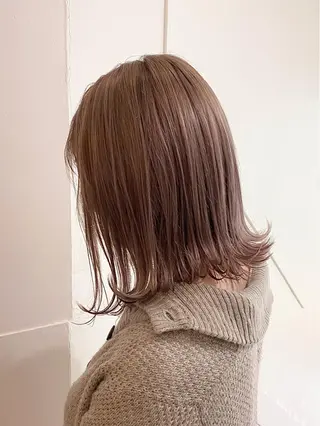 ミディアム カラー ハル🌸柔色/ ブリーチなし/艶髪のヘアスタイル