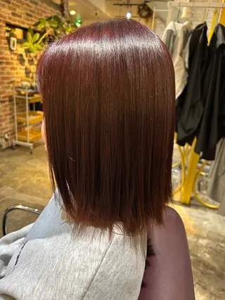 ミディアム カラー 縮毛矯正／レイヤー／ 🌼mizukiのヘアスタイル