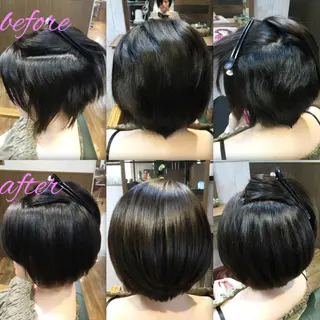 ショート パーマ ブリーチ縮毛矯正/ デサキ ショウヘイのヘアスタイル