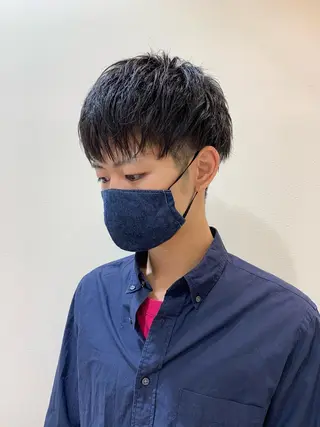 ショート メンズ R-5 shonandai所属・🍋透け感カラー🍃 オリーブ🍐Kahoのヘアスタイル