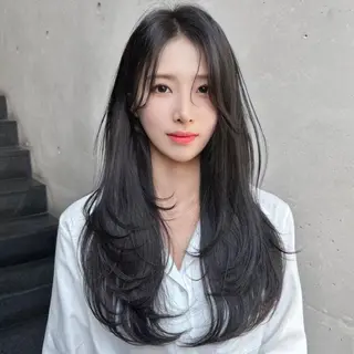 ロング 韓国特化エクステ🟨 エクステのヘアスタイル