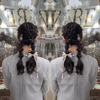 セミロング ヘアアレンジ ☻モエカ/ハイトーン アレンジ☻のヘアスタイル