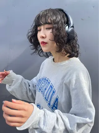 ショート パーマ ウルフレイヤー エクステ/kokiのヘアスタイル