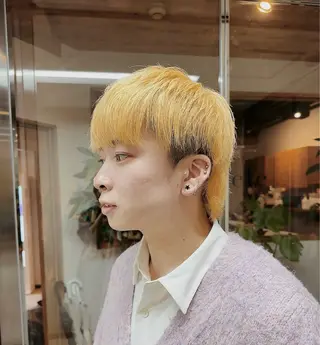 カラー メンズ 髪質改善&ストレート ‪✂︎‬鈴木青樹のヘアスタイル